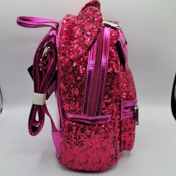 Loungefly Minnie Mouse Sequin Magenta Pink Disney Backpack main image 4